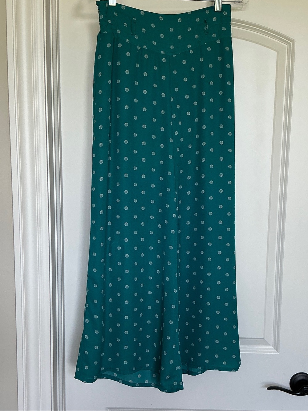 Takara Green Print wide-leg Flowy Pants * SIze M